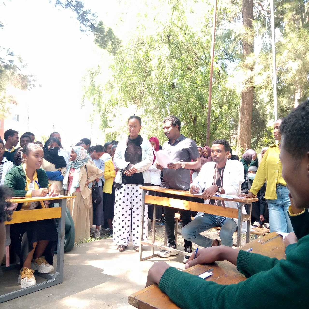 Students taking part in a civic debate program